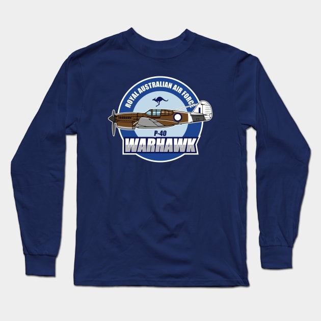 RAAF P-40 Warhawk Long Sleeve T-Shirt by Tailgunnerstudios